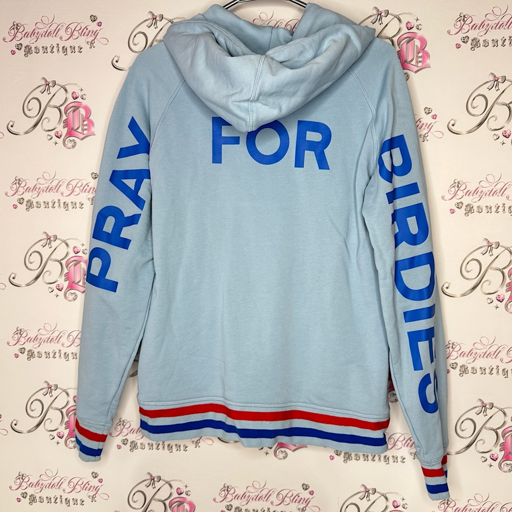 G/Fore Pray For Birdies Blue L/S Pullover Hoodie Sweatshirt sweater striped red